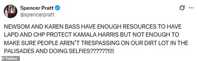 Reality TV Personality Spencer Pratt Criticizes LAPD and CHP Resource Allocation Amid Trespassing Concerns in Palisades