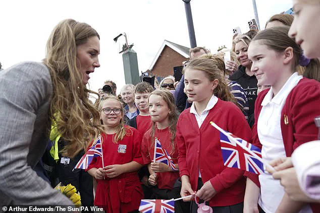 Princess of Wales Meets Schoolgirls at Marina Mill in Cuxton, Kent