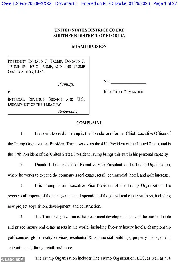 Trump's Legal Battle with IRS and Treasury Escalates as $10 Billion Damages Claim Surfaces