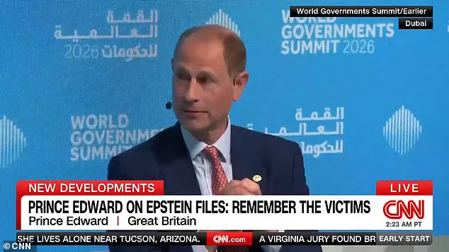 Prince Edward Becomes First Royal to Publicly Address Jeffrey Epstein Scandal, Stresses Importance of Remembering Victims