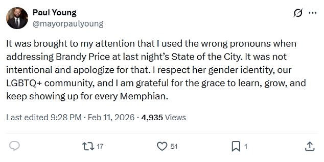 Memphis Mayor Apologizes After Heated Exchange with Transgender Activist During City Address