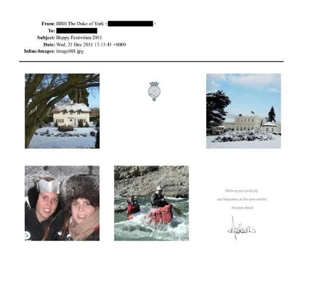 Duke of York's 2011 Christmas Card to Epstein Contradicts 2019 Claims of No Contact