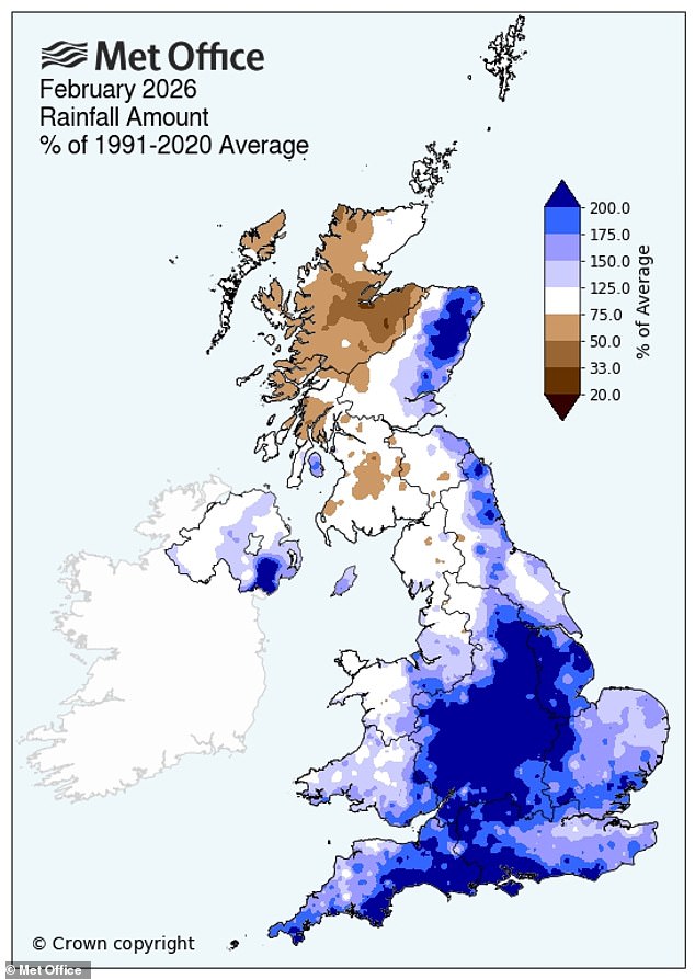 UK Faces Wettest and Dullest February in History, Says Met Office