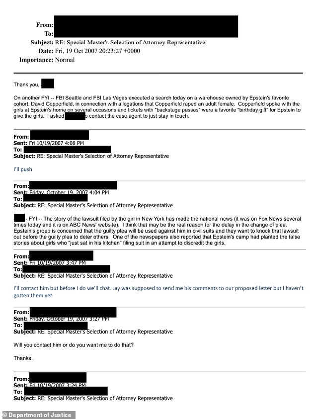 FBI's 2007 Probe into Copperfield and Epstein: Alleged Minor Links and Internal Obstacles