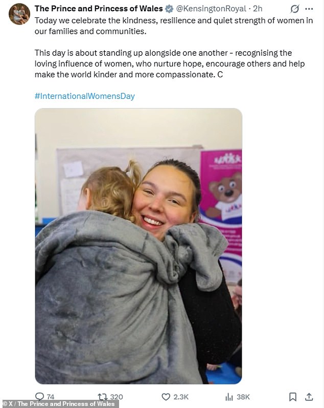 Princess of Wales Celebrates International Women's Day with Message on Kindness and Resilience, Alongside Prince William