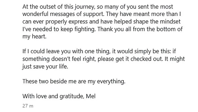 Mel Schilling's Advanced Bowel Cancer Diagnosis Highlights the Silent War Against a Curable Disease