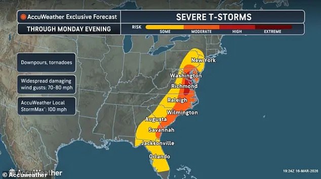 Unprecedented Tornado Watch Sweeps East Coast, 35 Million Under Alert as Storm System Intensifies