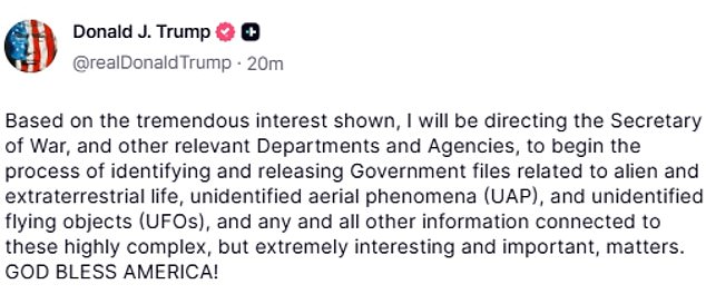 White House Registers 'aliens.gov' Amid Speculation Over Trump's UAP Disclosure Plans