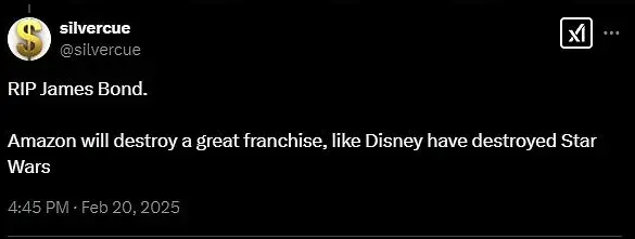 Bond Fans Express Concern Over Amazon's Acquisition of Creative Control