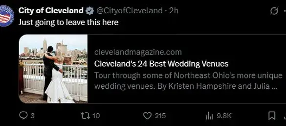 Cleveland's Sassy Social Media Post Celebrating Travis Kelce's Engagement to Taylor Swift Sparks Hometown Pride